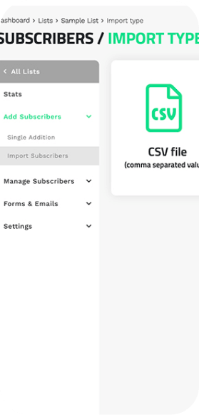 Imports CSV screenshot