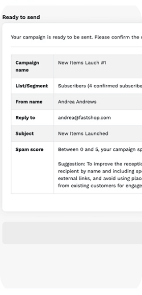 Spam score checker screenshot