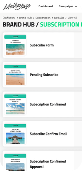 Brand hub screenshot