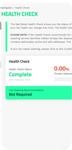 List cleaning screenshot