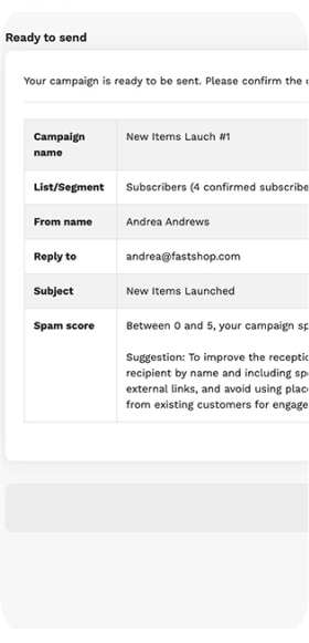 Spam score checker screenshot