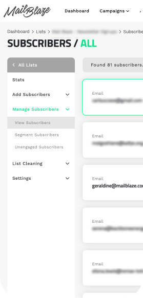 WordPress subscriber sync screenshot
